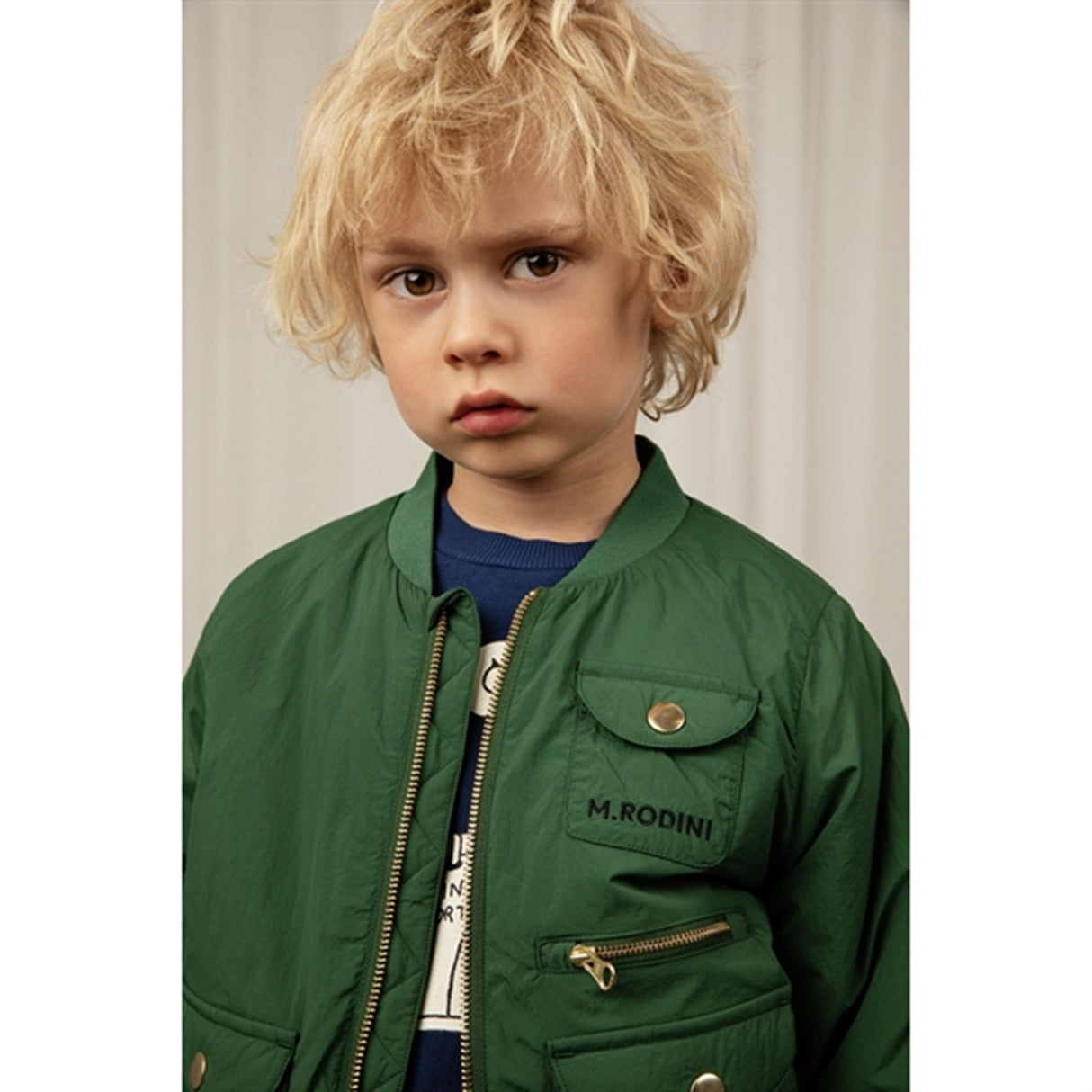 Mini Rodini Nylon Baseball Jacket Green 4