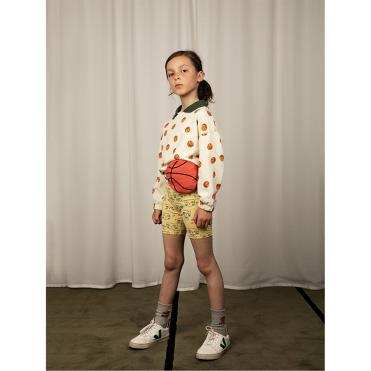 Mini Rodini Offwhite Basketball Aop Collar Sweatshirt 4