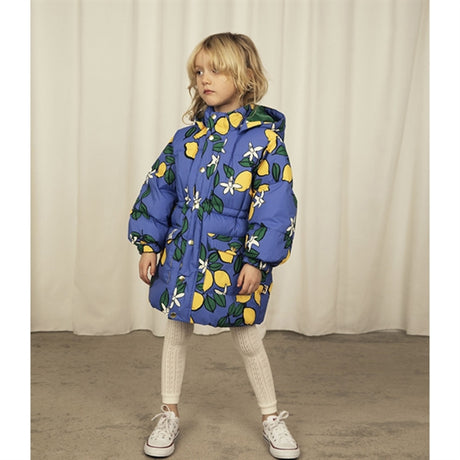 Mini Rodini Lemons Aop Heavy Puffer Jacka Blue 2