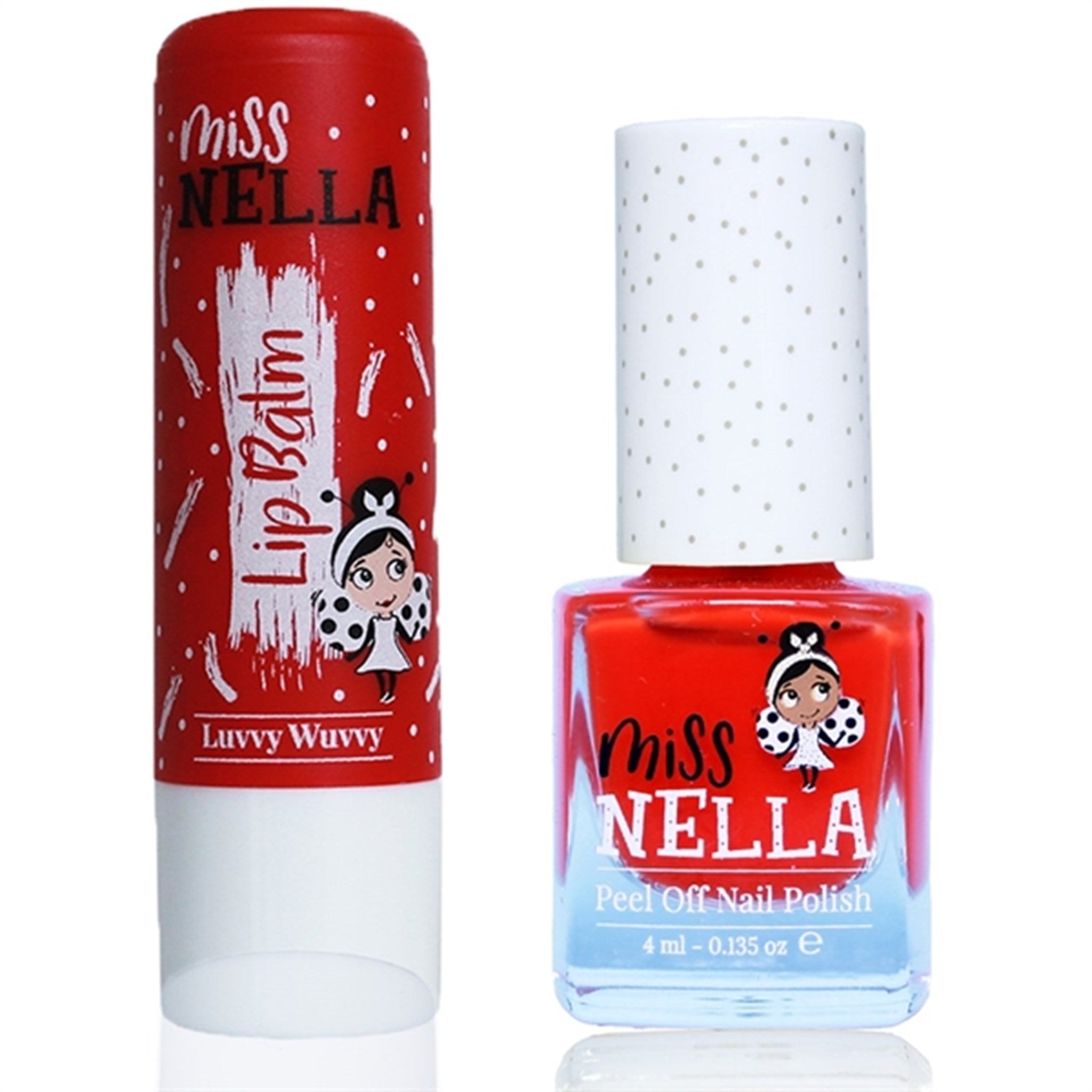Miss Nella Lip Balm LUVVY WUVVY + Nagellack Strawberry M’ Creame