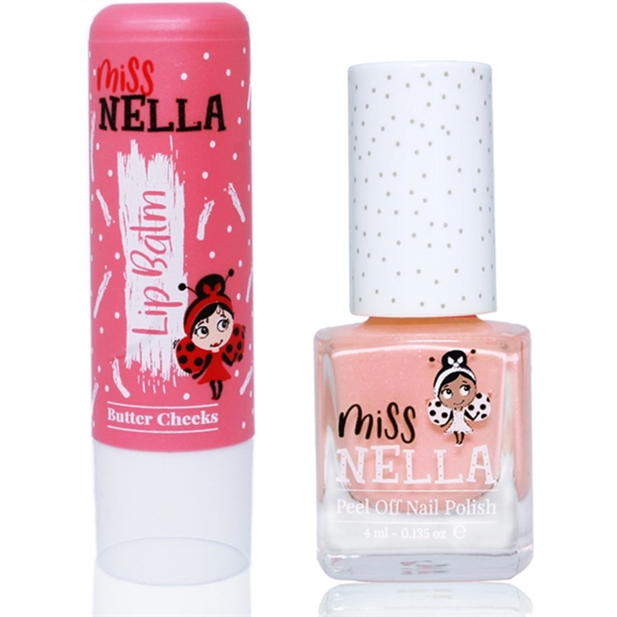 Miss Nella Lip Balm Butter Cheeks + Nagellack Peach Slushie