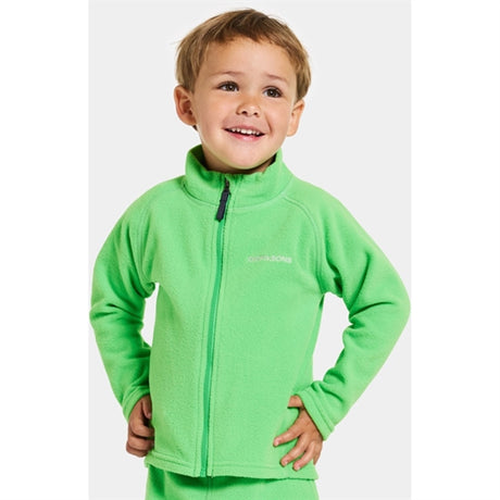 Didriksons Frog Green Monte Kids Fleece Cardigan 2