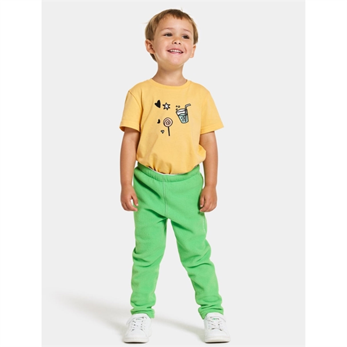 Didriksons Frog Green Monte Kids Fleece Byxor 3