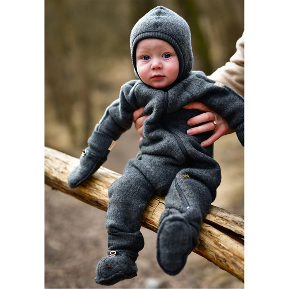 Mikk-Line Ull Baby Dragt Anthracite Melange