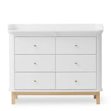Oliver Furniture Wood Skötbyrå m. 6 Lådor Vit/Ek