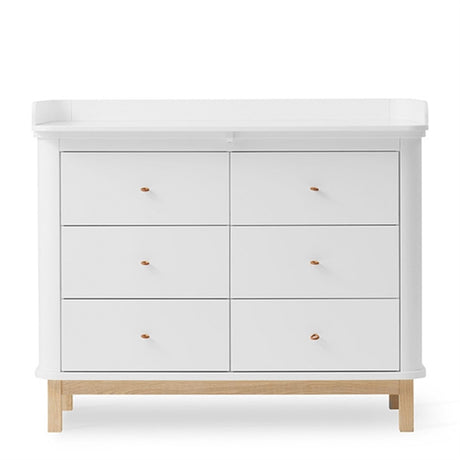 Oliver Furniture Wood Skötbyrå m. 6 Lådor Vit/Ek