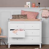 Oliver Furniture Wood Skötbyrå m. 6 Lådor Vit 2