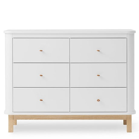 Oliver Furniture Wood Skötbyrå m. 6 Lådor Vit/Ek