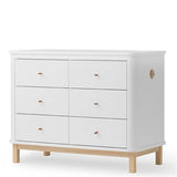 Oliver Furniture Wood Skötbyrå m. 6 Lådor Vit/Ek 5