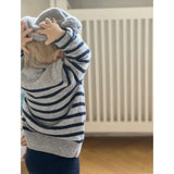 HOLMM Oxford Stripe Opal Cashmere Stickat Pullover