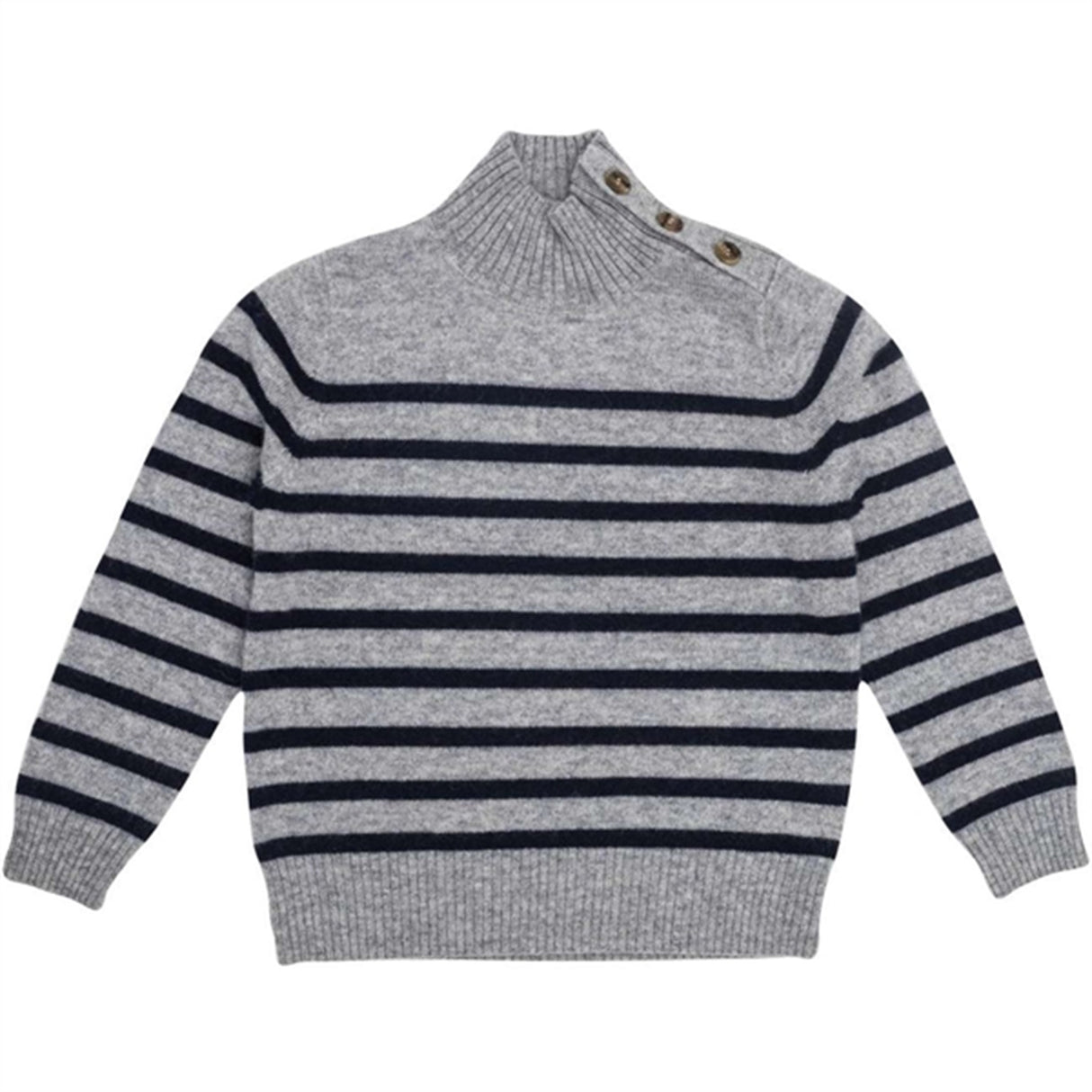 HOLMM Oxford Stripe Opal Cashmere Stickat Pullover