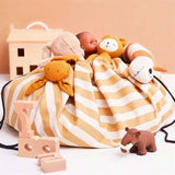 Play&Go 2-i-1 Lekmatta Stripes mustard