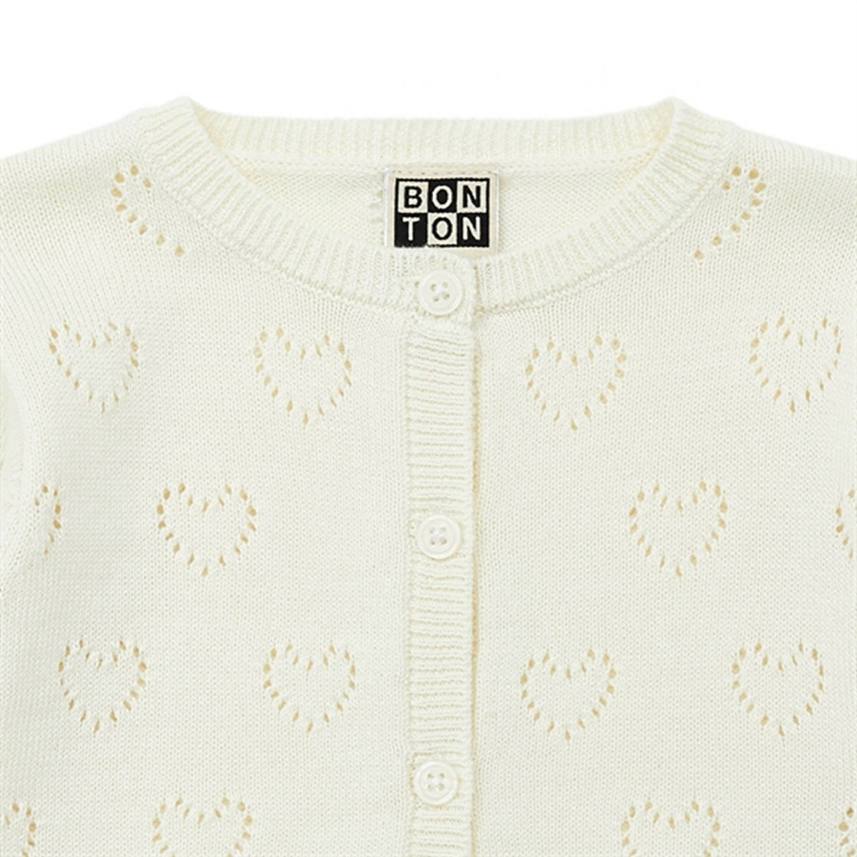 BONTON Cream Stickat Cardigan 2