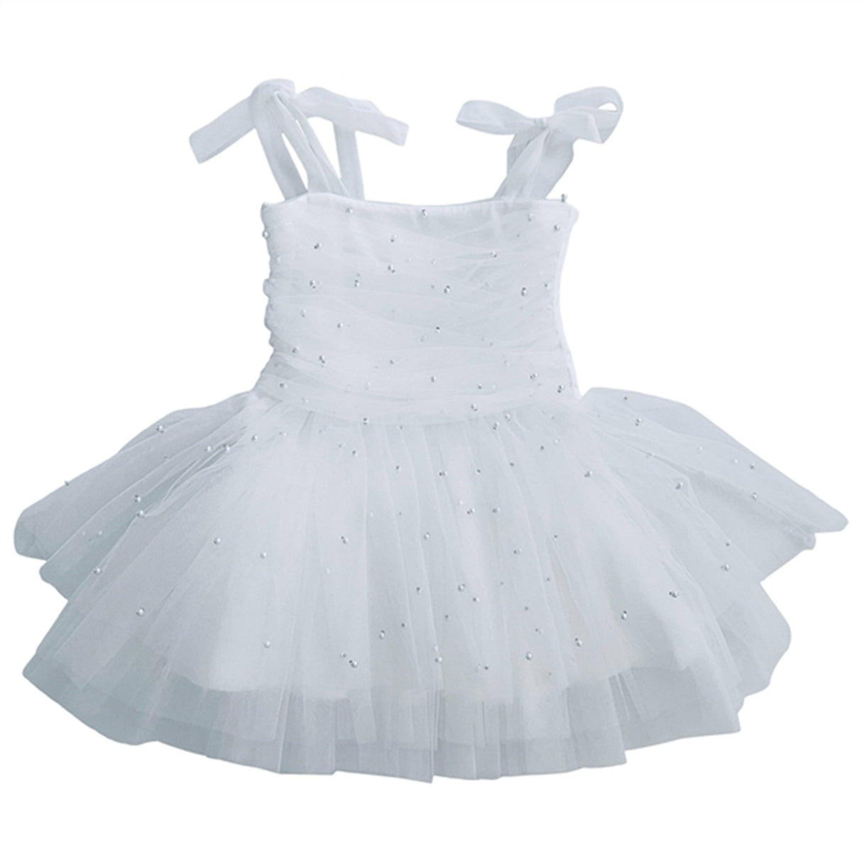 Dolly by Le Petit Tom Pearl Tulle Ballerinaskor Klänning White