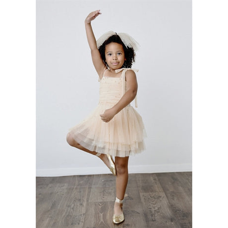 Dolly by Le Petit Tom Pearl Tulle Ballerinaskor Klänning Cream
