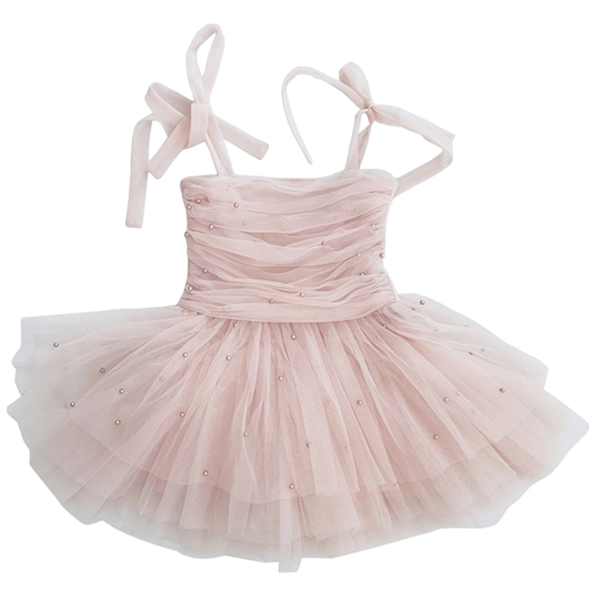 Dolly by Le Petit Tom Pearl Tulle Ballerinaskor Klänning Pink