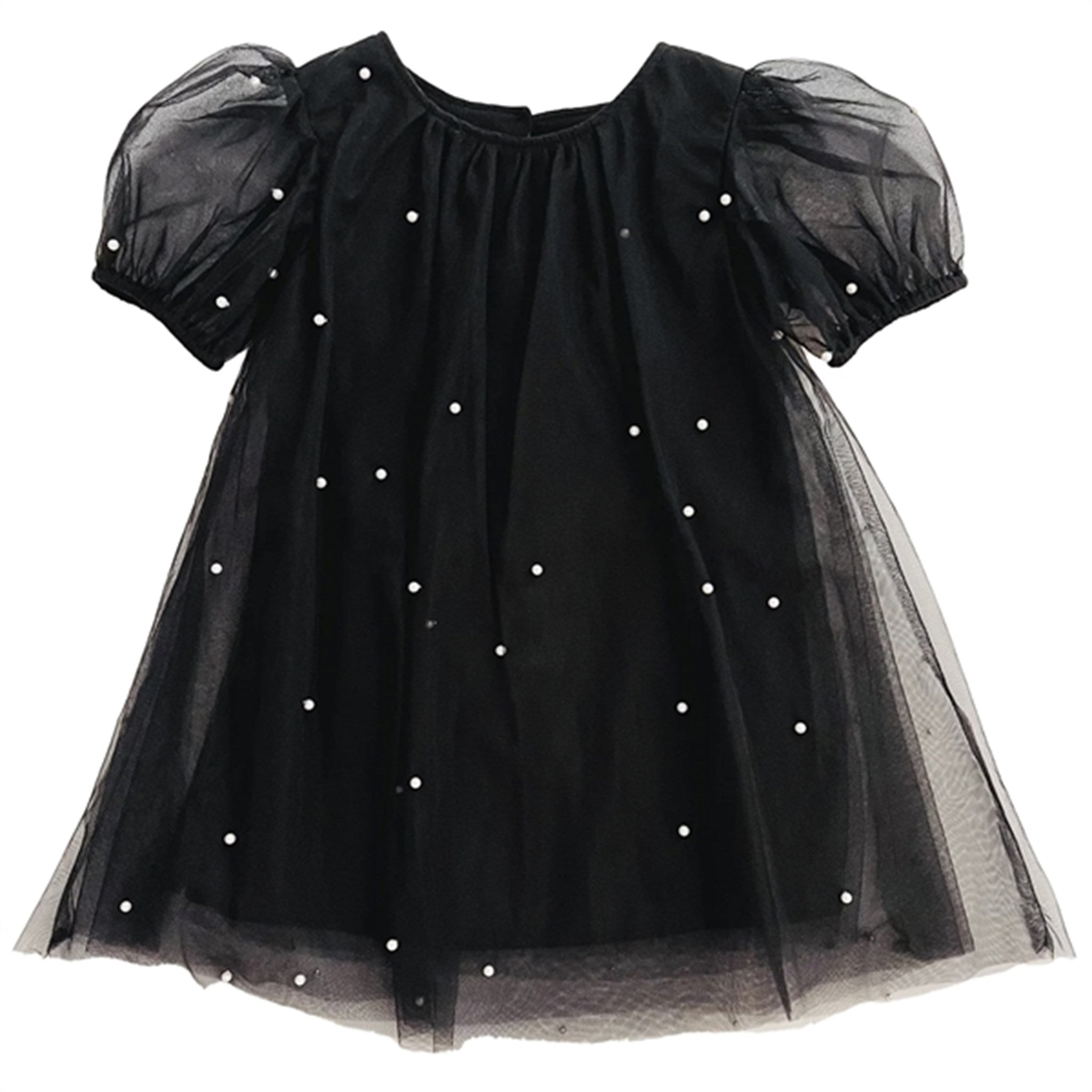 Dolly by Le Petit Tom Pearl Tulle Puff Aline Klänning Black
