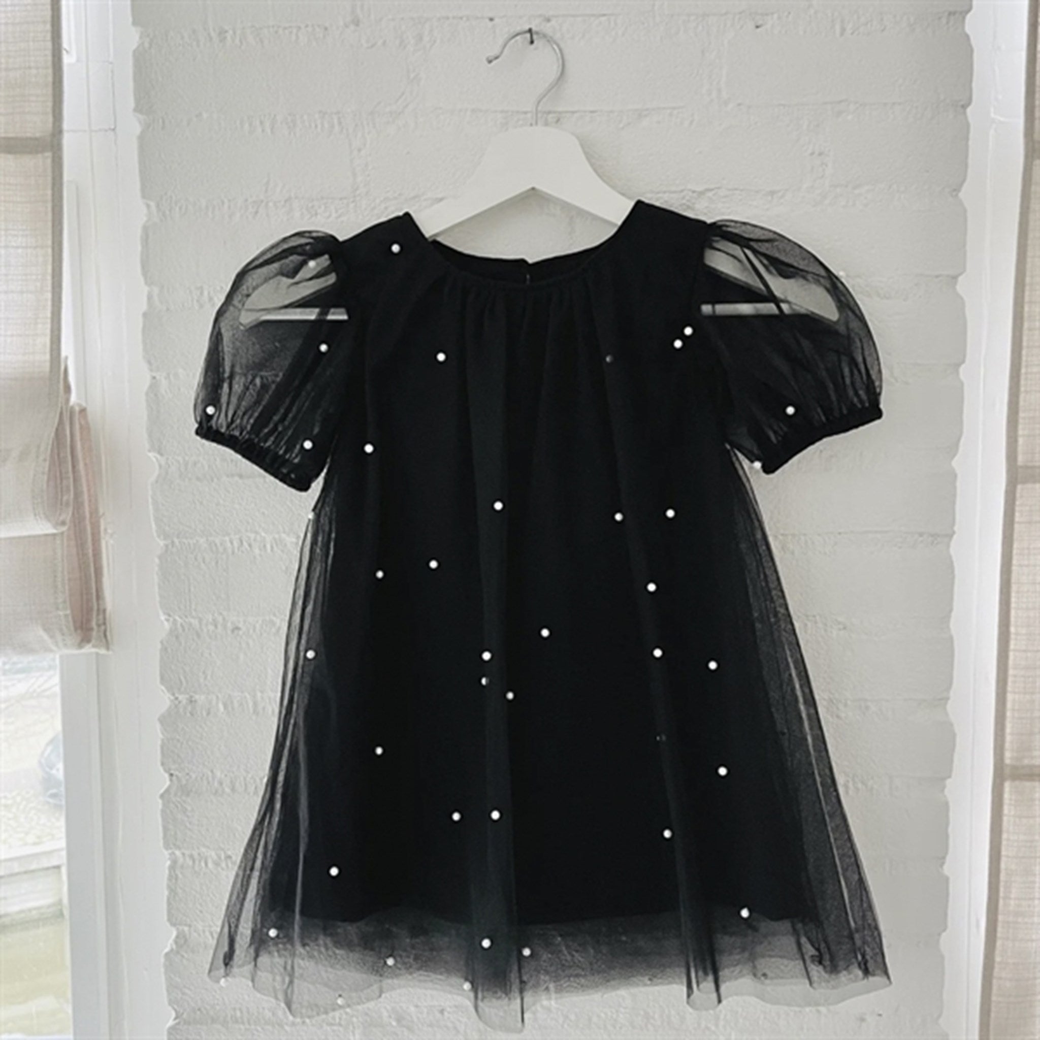 Dolly by Le Petit Tom Pearl Tulle Puff Aline Klänning Black 6