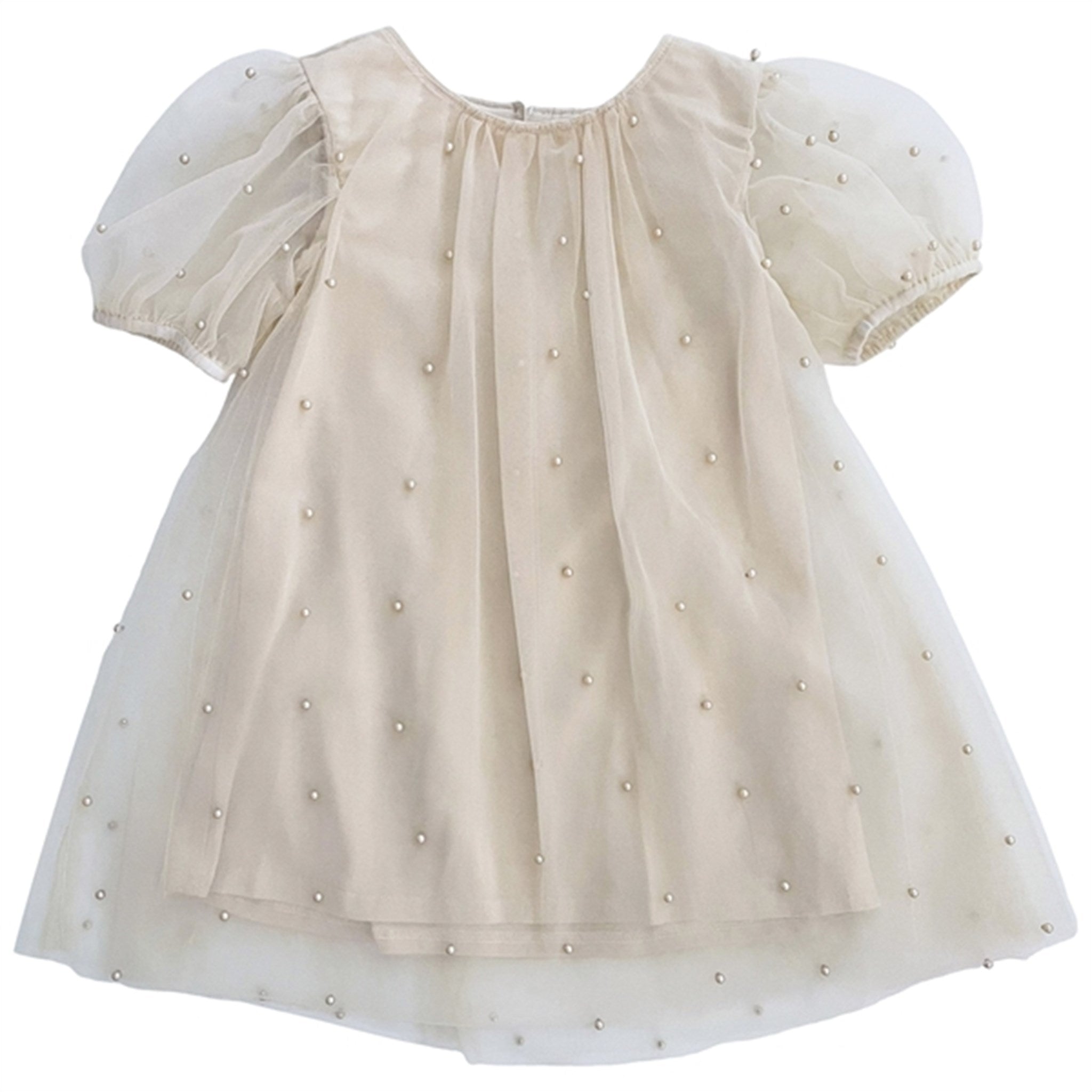Dolly by Le Petit Tom Pearl Tulle Puff Aline Klänning Pearl