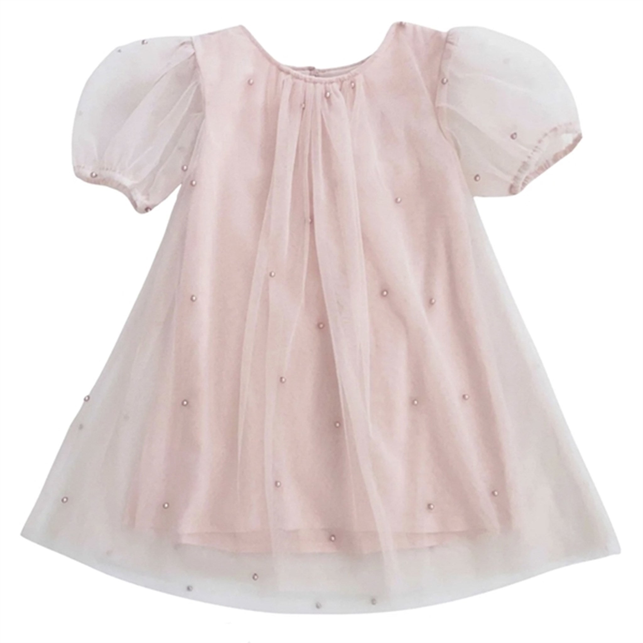 Dolly by Le Petit Tom Pearl Tulle Puff Aline Klänning Pink