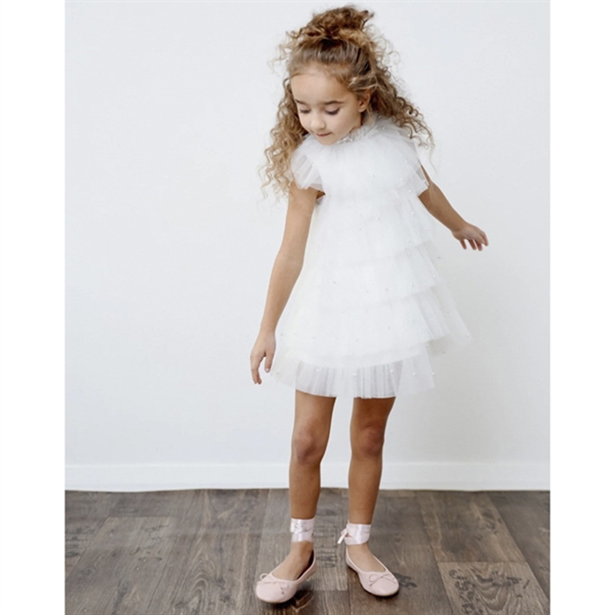 Dolly by Le Petit Tom Pearl Tutully Tiered Tulle Tuttu Klänning White 2
