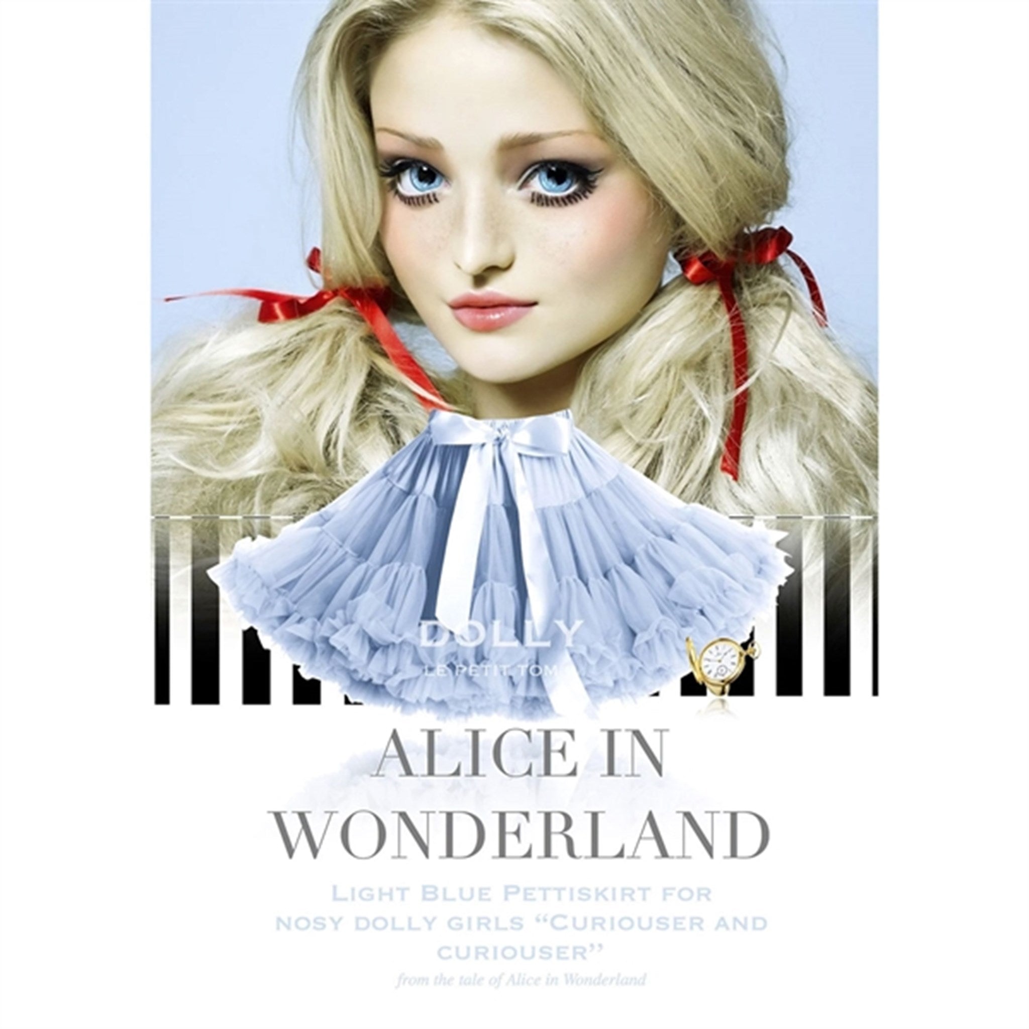 Dolly By Le Petit Tom Pettiskirt Alice In Wonderland Kjol Light Blue 2