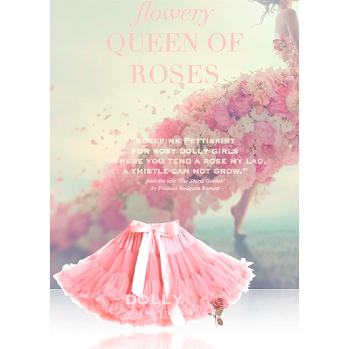 Dolly By Le Petit Tom Petttiskirt Queen Of Roses Kjol Rose Pink