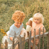 Petit Piao Dark Peach Striped T-shirt Baggy 3