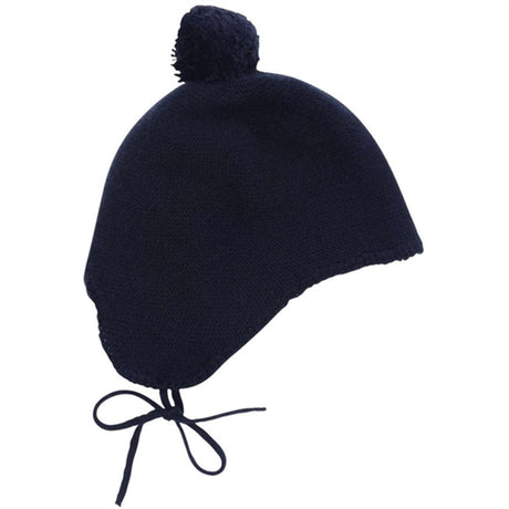 HOLMM Navy Pom Pom Cashmere Stickat Mössa