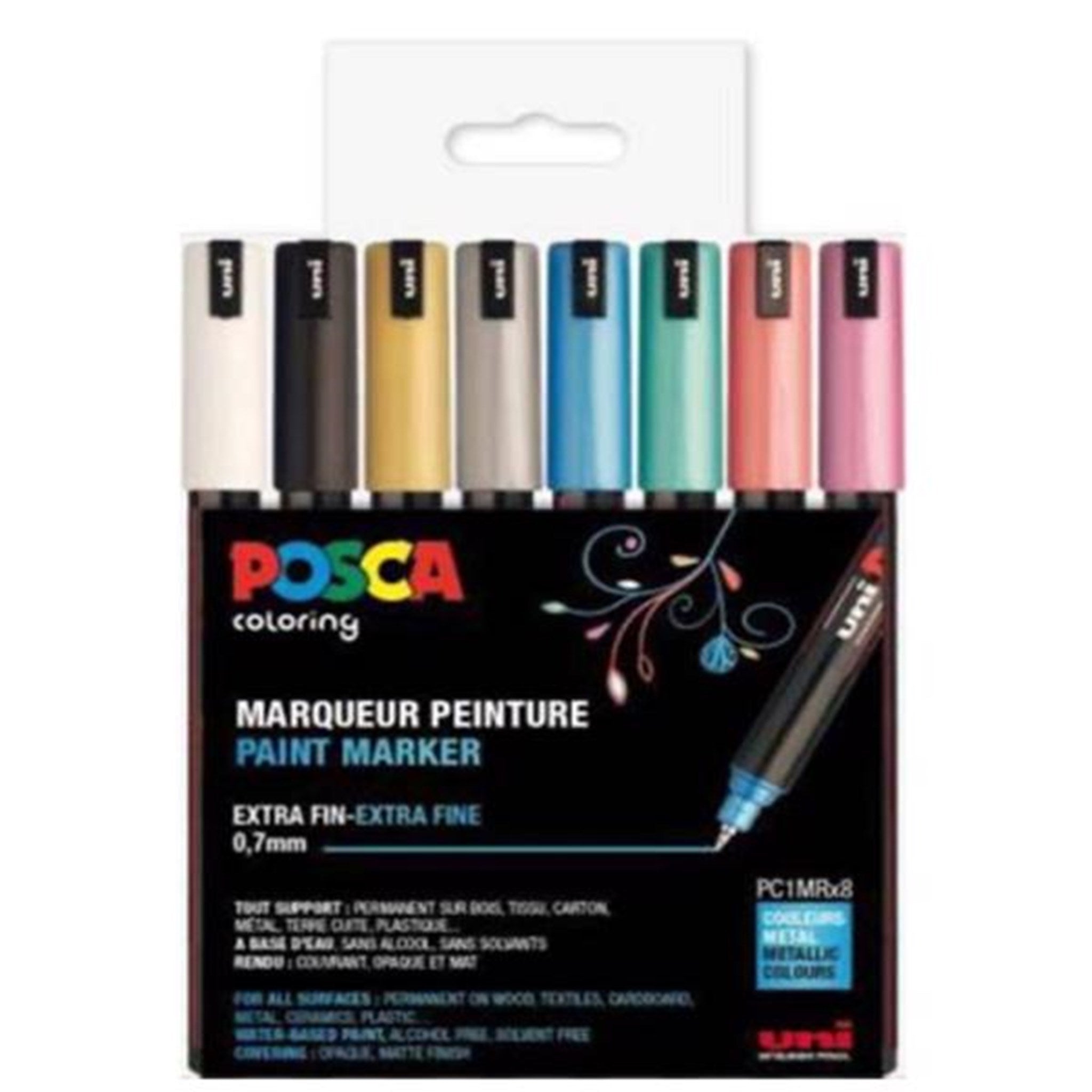 Posca Uni Marker PC-1MR 8 Metal Colors