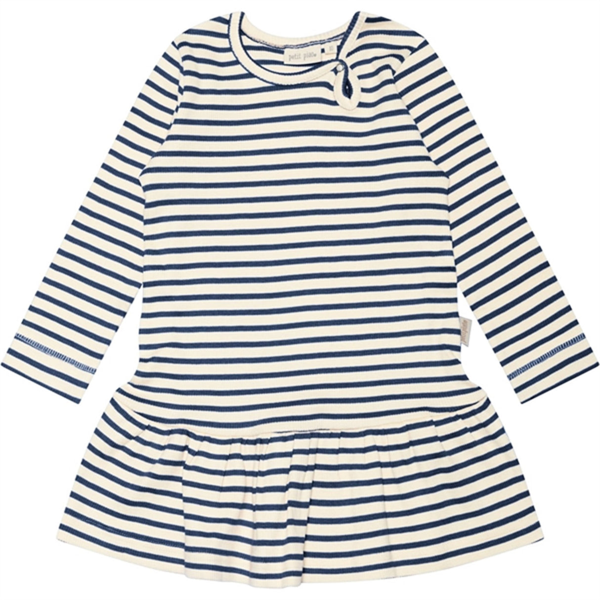 Petit Piao® Denim Blue/Off White Klänning Modal Striped