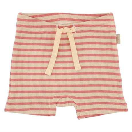 Petit Piao Dark Peach/Cream Shorts Modal Striped
