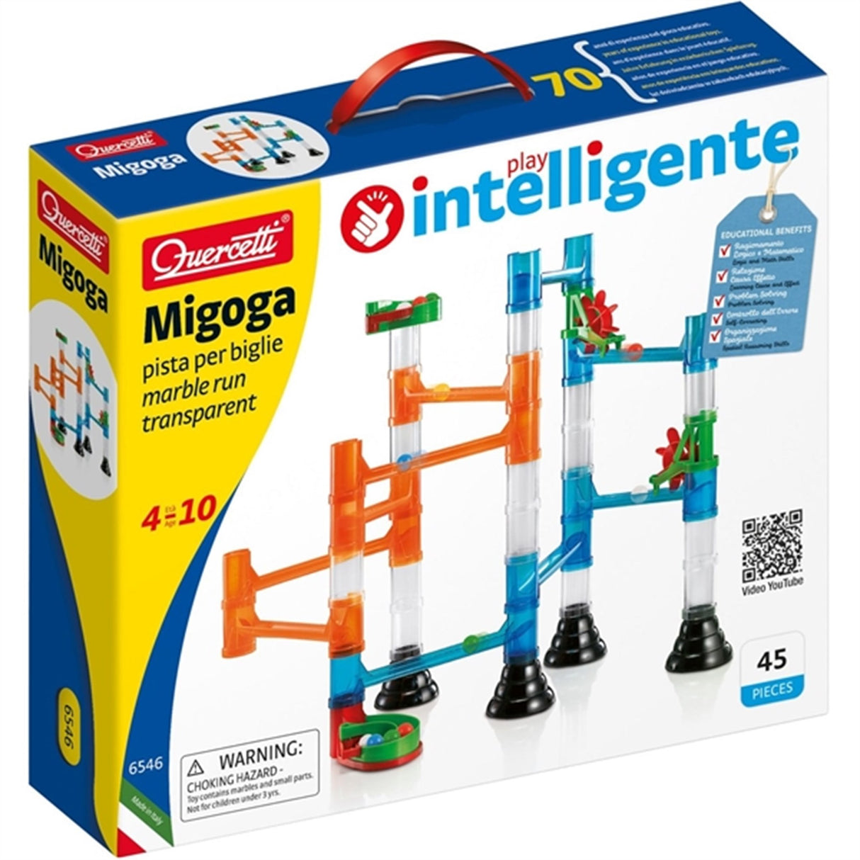 Quercetti Migoga Marble Run Transparent Bollbana (45 delar)