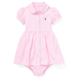 Ralph Lauren Bebis Solid Oxford Klänning & Bloomer Carmel Pink