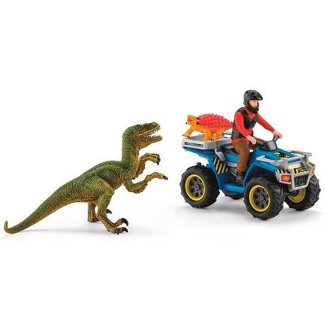 Schleich Dinosaurs Quad Flugt fra Velociraptor