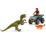 Schleich Dinosaurs Quad Flugt fra Velociraptor