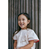 Copenhagen Colors Dusty Rose W Cream Stripe Seersucker Blus