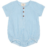 Copenhagen Colors Sky Blue W Cream Stripe Seersucker Romper m. ärmar