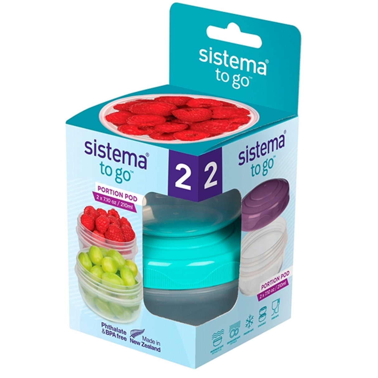 Sistema To-Go Portionshink 2-Pack Minty Teal / Misty Purple