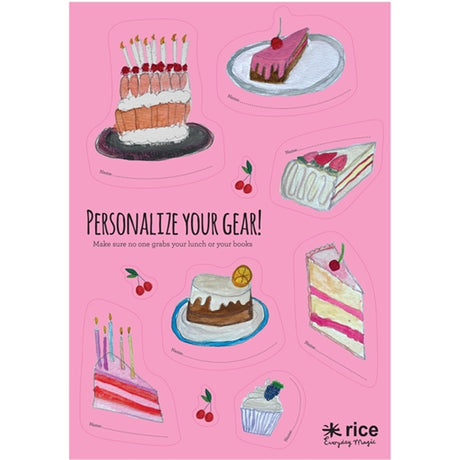 RICE Cake Theme Klistermærker til Matlåda
