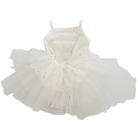 Dolly by Le Petit Tom Velvet Leotard With Tulle Tutu Klänning Off White