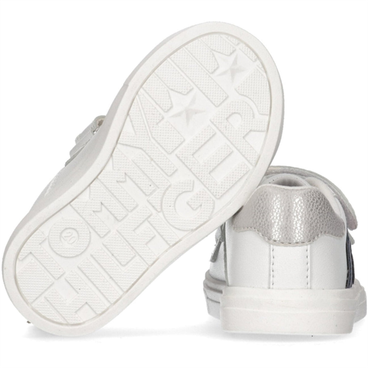 Tommy Hilfiger Flag Low Cut Kardborreband Sneakers White/Silver 4