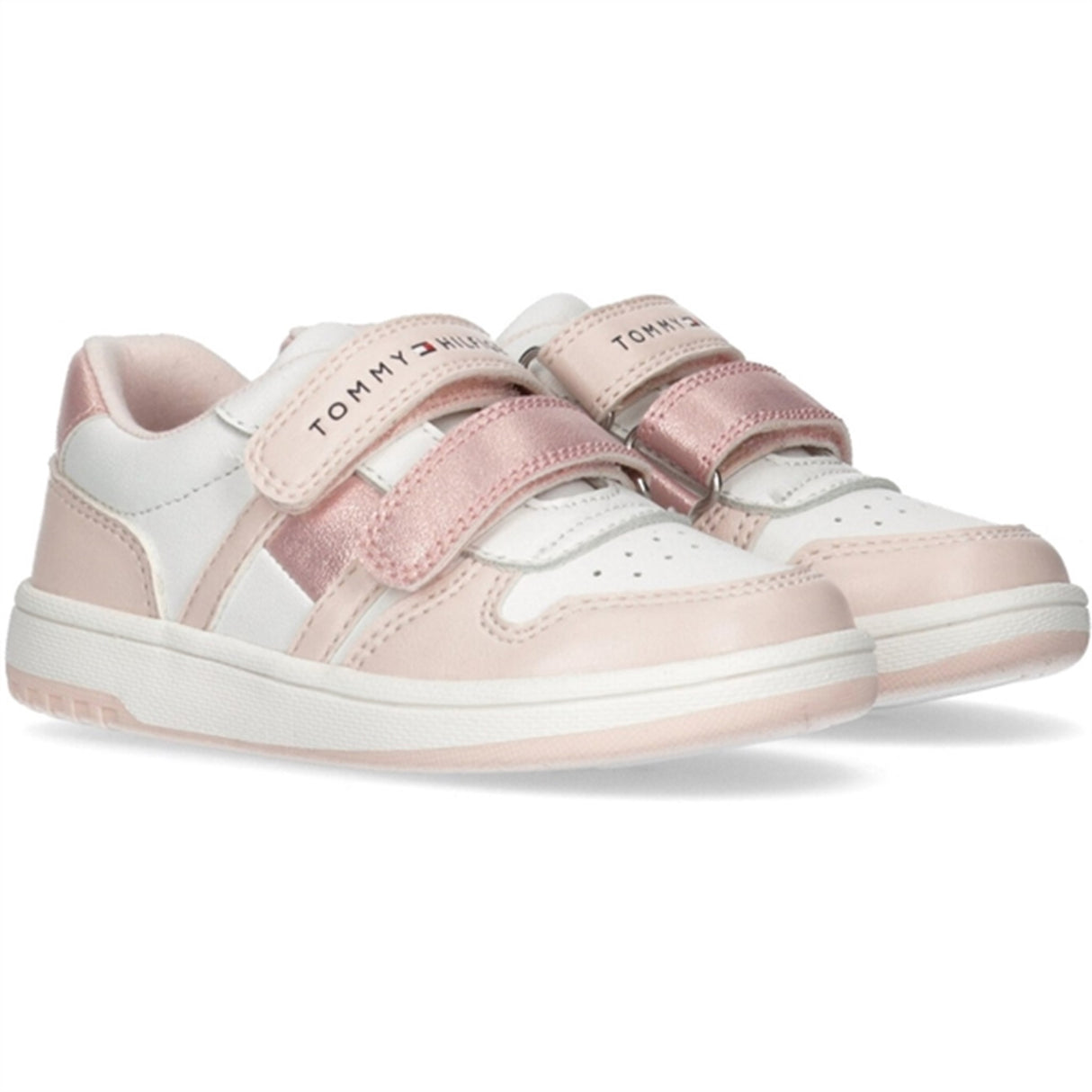 Tommy Hilfiger Low Cut Kardborreband Sneakers Pink/White