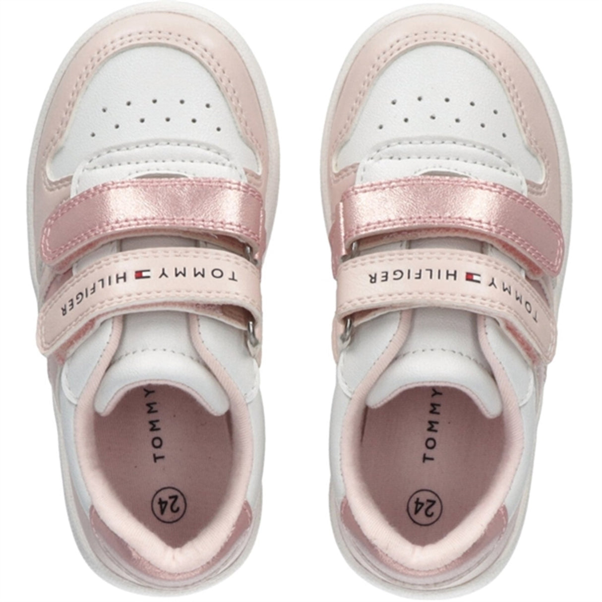 Tommy Hilfiger Low Cut Kardborreband Sneakers Pink/White