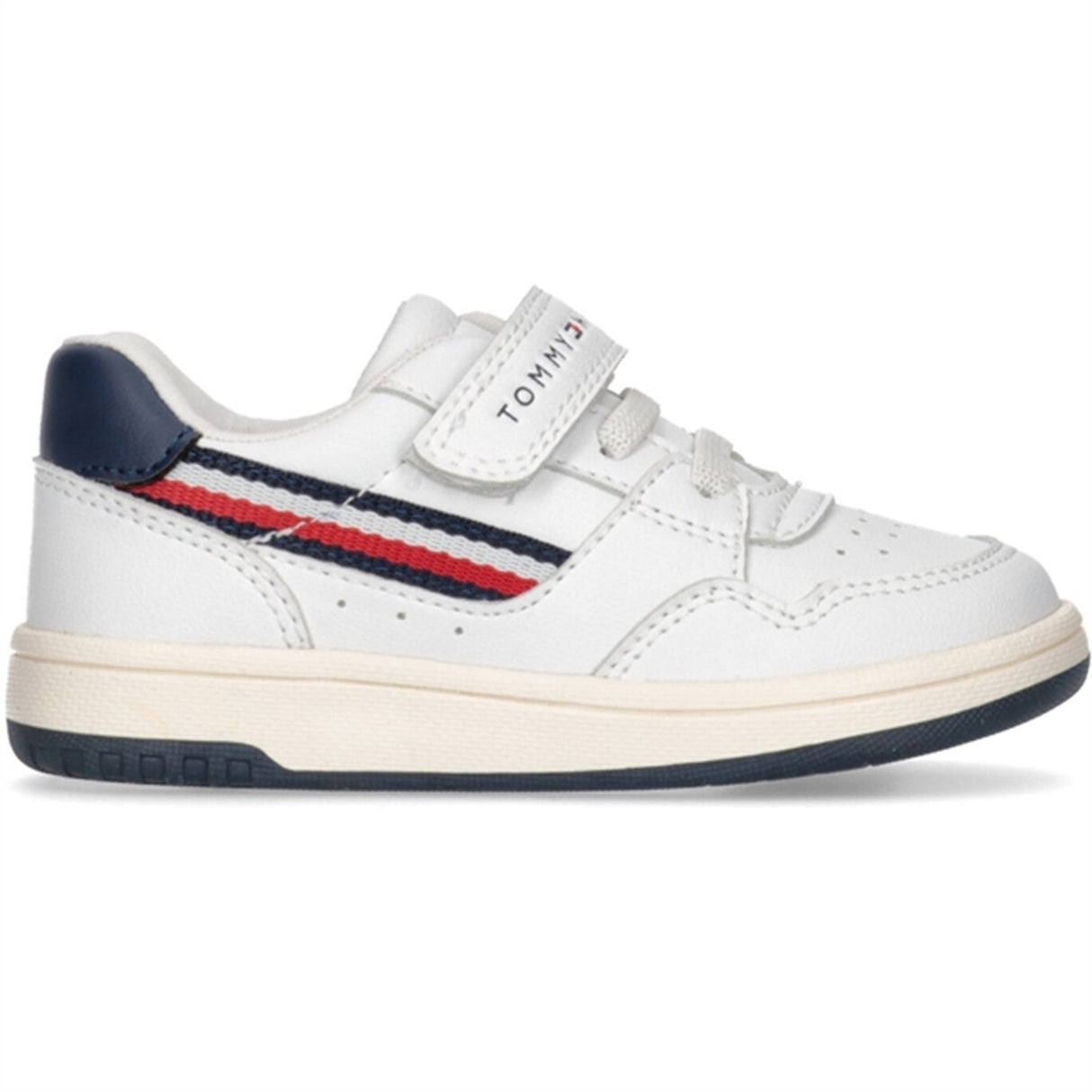 Tommy Hilfiger Stripes Low Cut Lace-Up/Velcro Sneakers White 3
