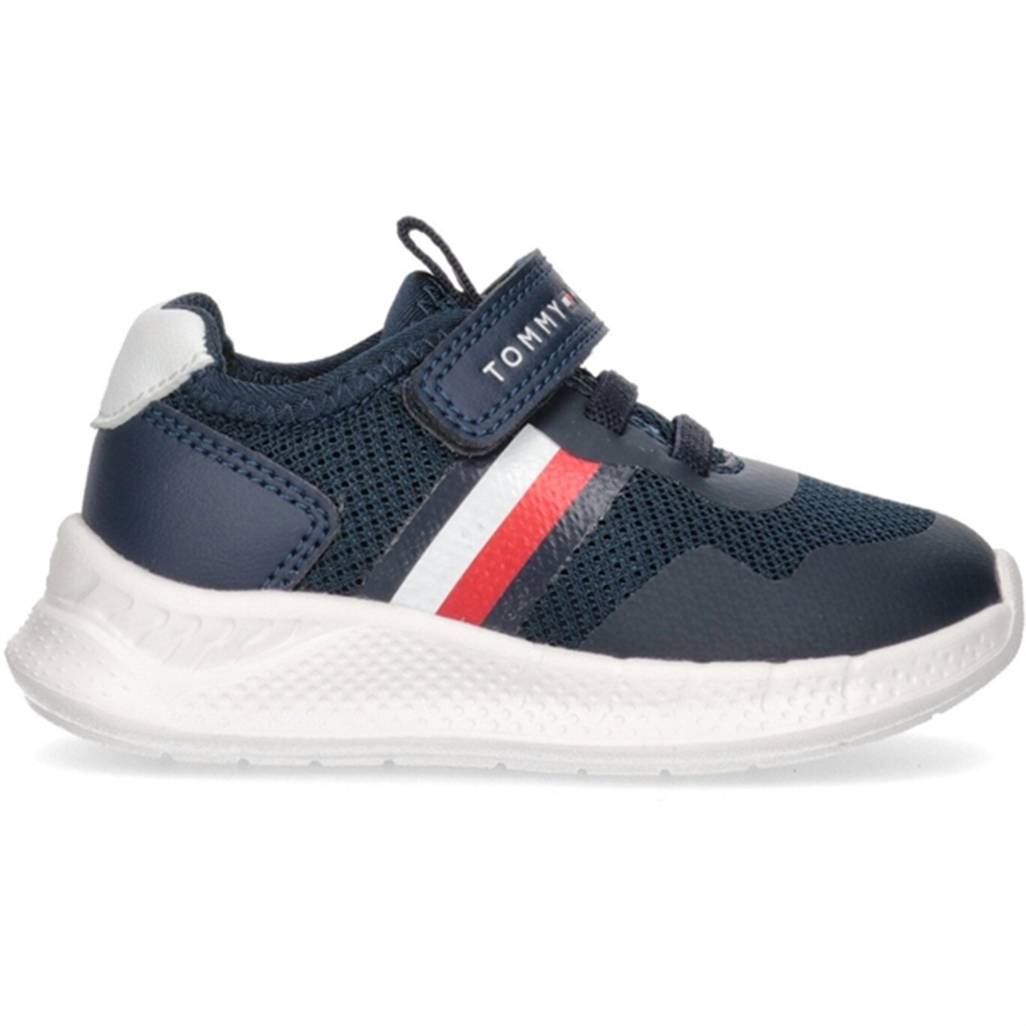 Tommy Hilfiger Stripes Low Cut Lace-up Kardborreband Sneaker Blue/White 2