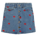 The New Medium blue Lips Denim Kjol