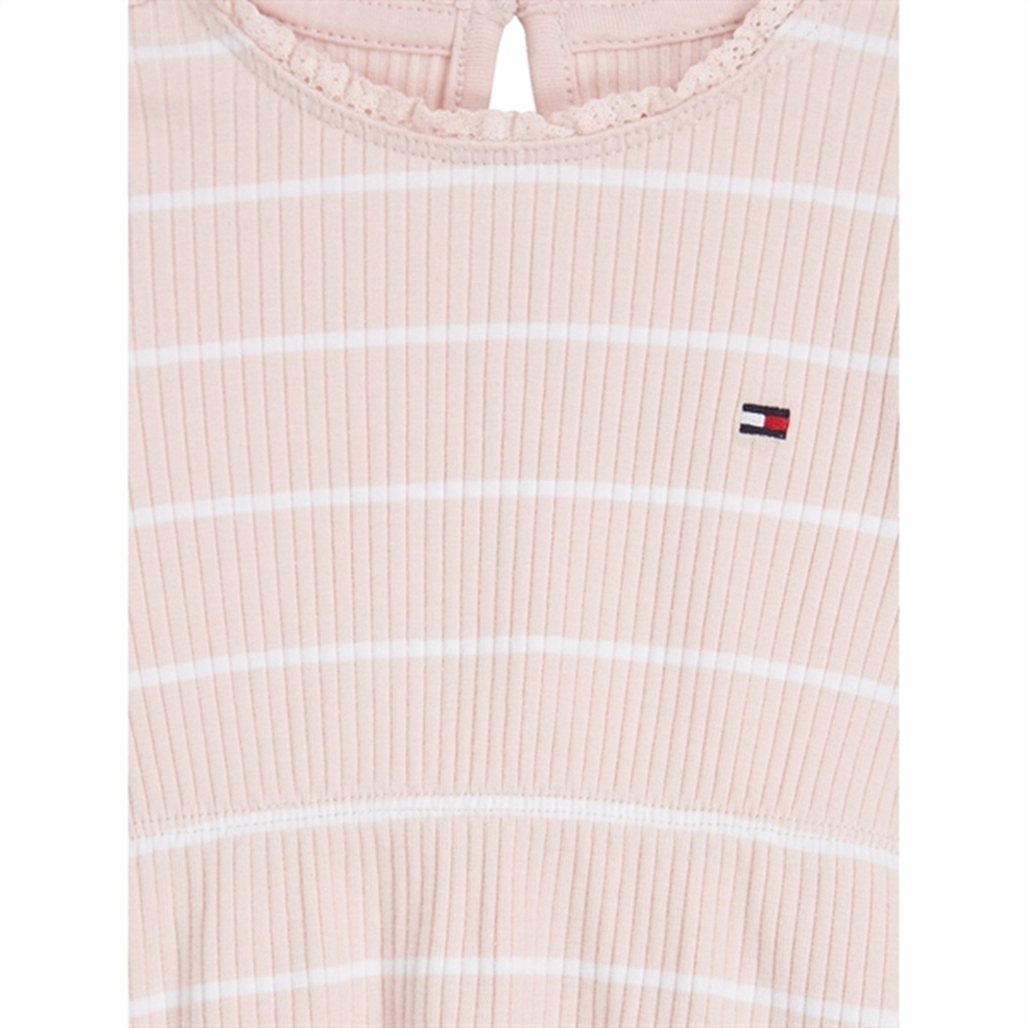 Tommy Hilfiger Bebis Striped Rib Klänning Whimsy Pink / White Stripe 2