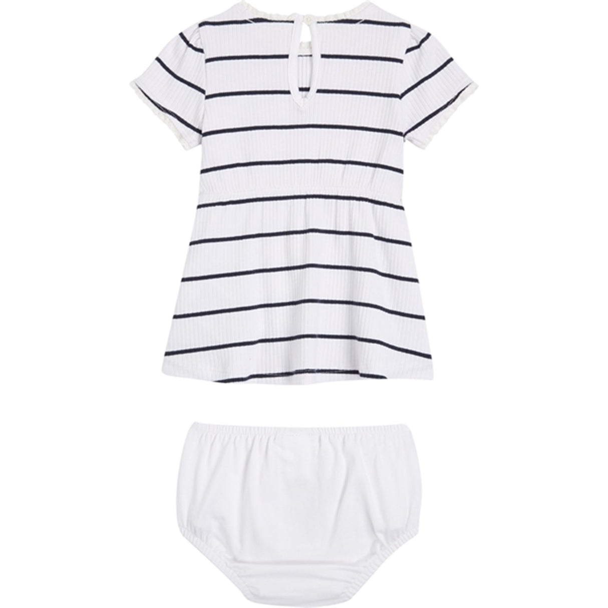Tommy Hilfiger Bebis Striped Rib Klänning White / Desert Sky Stripe