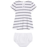Tommy Hilfiger Bebis Striped Rib Klänning White / Desert Sky Stripe